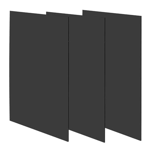 JOIKIT Lot de 3 feuilles acryliques noires A4, 297 x 210 x 3 mm, feuilles de acryliques noires, panneaux en acrylique noires pour travaux manuels et peinture