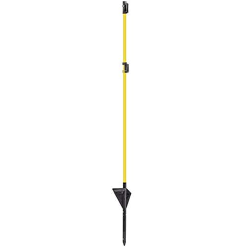 VOSS.farming 10x piquets en Fibre de Verre 112cm, Jaune, Piquet de clôture pour Chien, Pointe Extra Longue, Piquet de clôture avec Pastille Clôture de pâturage