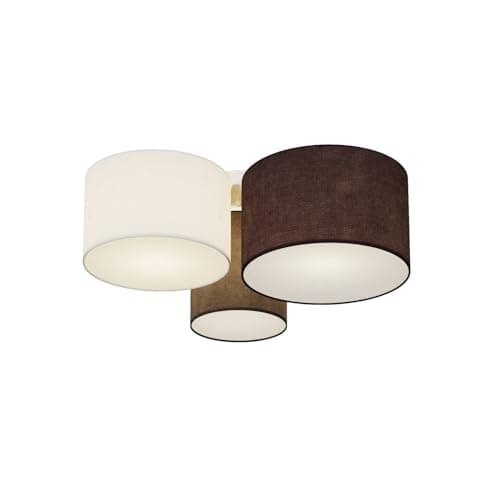 Lindby Plafonnier Tissu Laurenz à intensité variable (Moderne) en Gris Textile e. a. pour Salon & Salle manger (à 3 lampes, E27), Luminaire Plafonnier, Lampe Plafond, Eclerage Eclairage