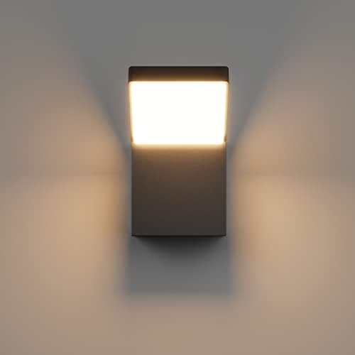 Klighten 24W Applique Murale LED Extérieure Intérieur, Éclairage Mural Imperméable IP54, Lampe Extérieure Aluminium Moderne pour Terrasse Entrée Jardin, 1500 Lumen, Noir, Blanc Chaud 3000K