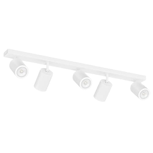 Klighten Plafonnier 5 Spots GU10, Spot Plafond Blanc Orientable, Moderne Luminaire Plafonnier, Spot Plafond 5 spots Interieur pour Cuisine, Chambre, Salon, 69 cm, Ampoule non Incluse