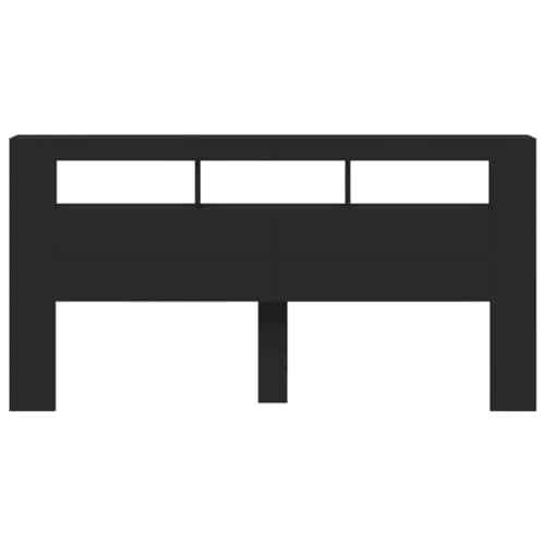 IKAYAA Tête de lit à LED Tête de lit avec Rangement Tete de lit 200 cm Têtes de lit pour adulte-Noir-200 x 103.5 cm