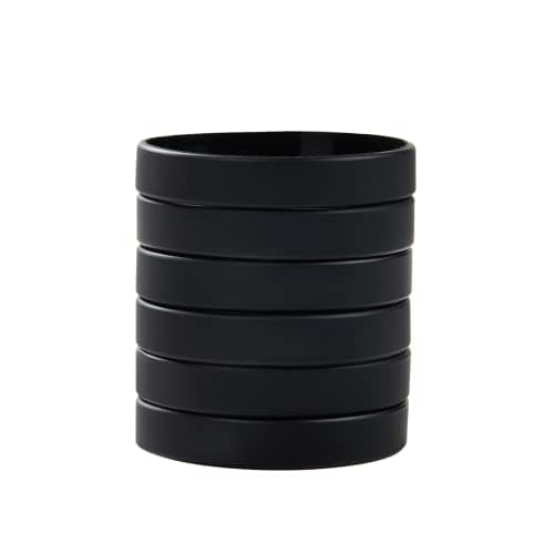 Lot de 6 bracelets en caoutchouc vierges en silicone de couleur unique