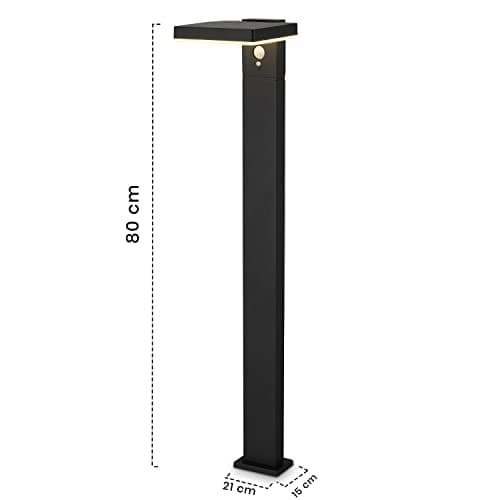 MaxxGarden Éclairage de chemin - Avec Détecteur de Mouvement - éclairage de pelouse extérieur - Lampes solaires d'extérieur à énergie solaire - 80 cm