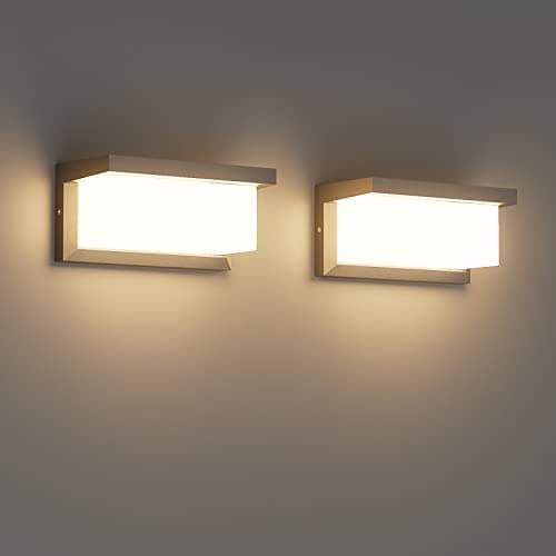 Klighten 2 Piece 24W LED Extérieure Applique Murale, 3000K, IP65 Applique murale étanche, Applique murale en aluminium pour l'intérieur, l'extérieur, la cour, etc. Anthracite