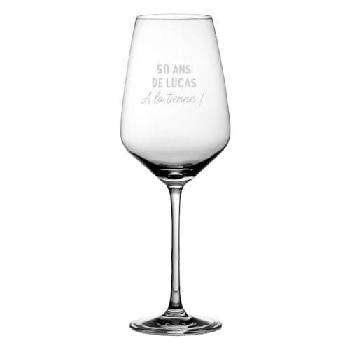 CADEAUX.COM - Verre à Vin personnalisable pour Homme de 50 ans - Message Personnalisable - Verre Personnalisé - Cadeau Anniversaire - Cadeau Homme