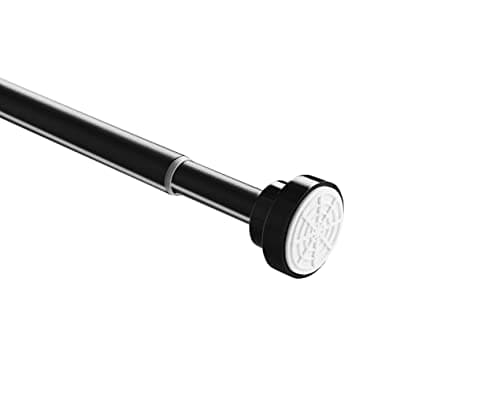ACAZA - Tringle Rideau Extensible de 125 à 220 cm - Sans percage - Autobloquante - Tringle Telescopique sans Percage - Noir