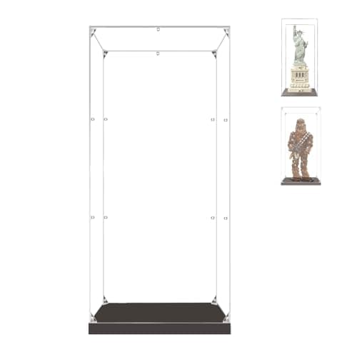 BOOVAX Vitrine pour Lego 21042 75371 - Présentoir Vitrine en Acrylique Transparente pour [Statue-Liberté/Chewbacca] - 20x20x50cm