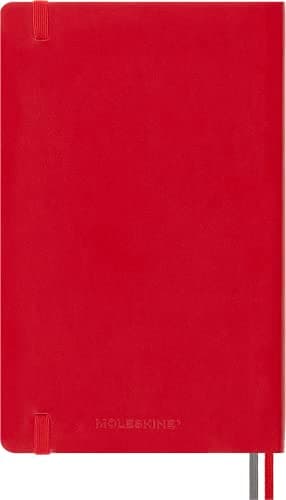 Moleskine - Carnet de Notes Classique Augmenté, Carnet de Notes Ordinaire, Couverture Souple et Fermeture Elastique, Grand Format 13 x 21 cm, Couleur Rouge Ecarlate, 400 Pages