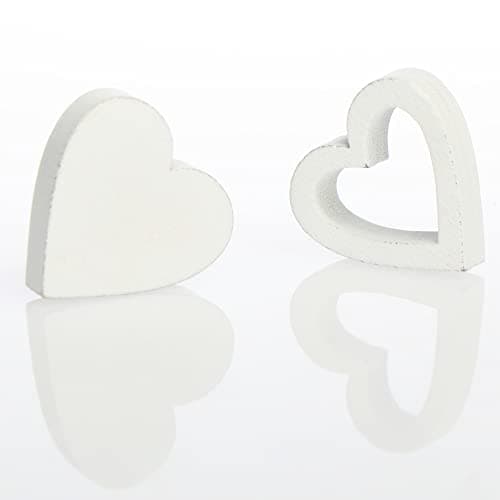 com-four® Ensemble de 128 pièces décor dispersé - Papillons, cœurs et Fleurs en Bois dans Plusieurs Motifs - décoration dispersée en Bois pour la décoration (128 pièces Coeur Fleur Papillon)