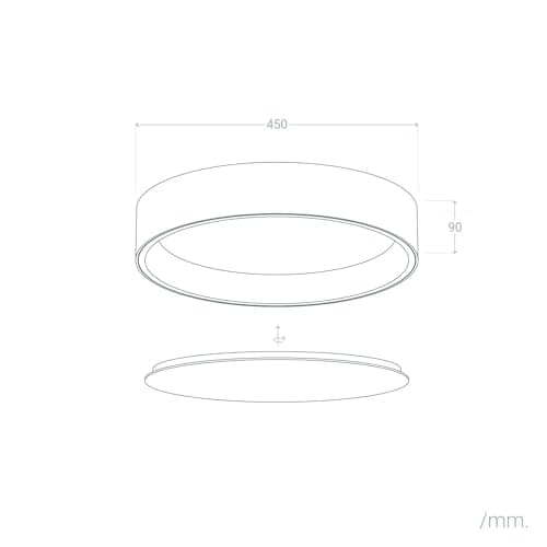 LEDKIA LIGHTING Plafonnier LED pour chambre, salon, cuisine, salle de bain Rond Métal 20W CCT Sélectionnable Broadway Ø450 mm CCT 3000K - 6000K