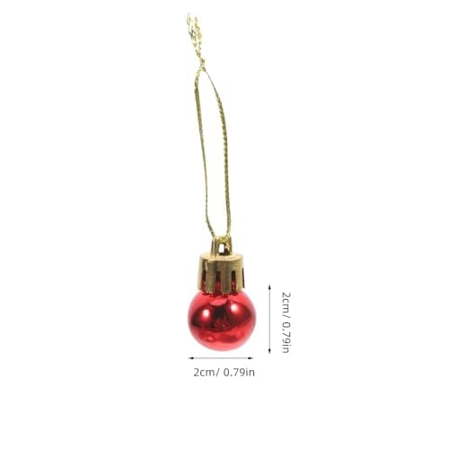 Lot de Mini Boules de Noël incassables - Décoration de Noël - 2 cm (Rouge)