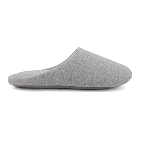 ofoot Chaussons d'été en coton à mémoire de forme pour femmes - Chaussures d'intérieur confortables et lavables avec semelles antidérapantes en caoutchouc(Gris,38-39 EU)