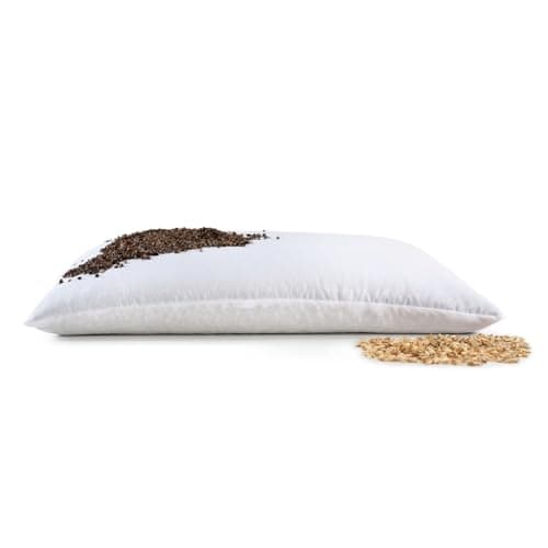 NATURECA Oreiller Sarrasin Bio et Balle d’épeautre, Oreiller Ergonomique Cervical - taie Oreiller 40x60, Oreiller orthopédique Anti Douleur, Oreiller Ferme de Taie Bambou