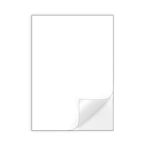 500 feuilles A4 Autocollante Imprimables, Étiquette Pleine Page Blanche Mate 210x297mm Pour Imprimantes Laser et Jet d'encre