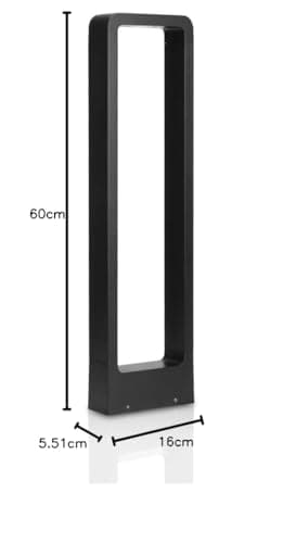 LEDMO 12W Lampe de Jardin 3000K 1100LM Borne lumineuse exterieur Etanche IP65 lampe decorative,Noir Alliage d'aluminium pelouse lumière adaptées aux Jardins,Patios,Allées,Pelouse
