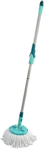 Leifheit lot de 2 têtes de rechange Clean Twist Disc Mop, idéal pour les carrelages et sols en pierre, microfibre absorbante eau et saleté, franges de remplacement, facile à changer