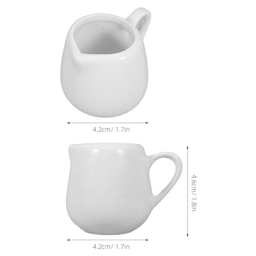 4 Pièces Cuillère à Sauce Pichet Fumant Plats à La Sauce Soja Porte-carton De Lait Avec Poignée À Sirop Mini Pot à Lait Gobelet En Mousse Blanche Miniature Les Amoureux Céramique