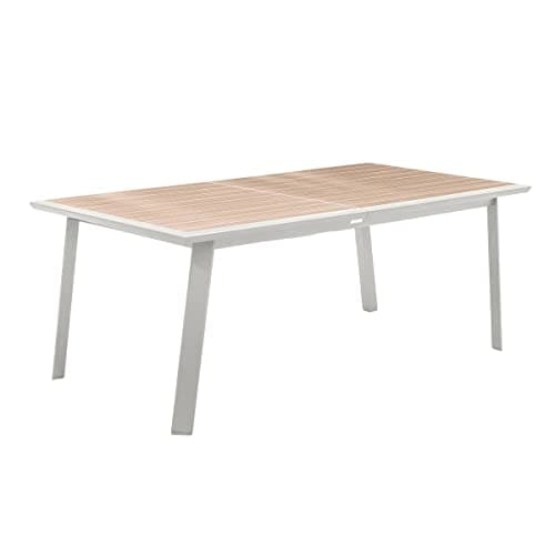 Hespéride - Table de Jardin Extensible Pavane Lin & Blanc