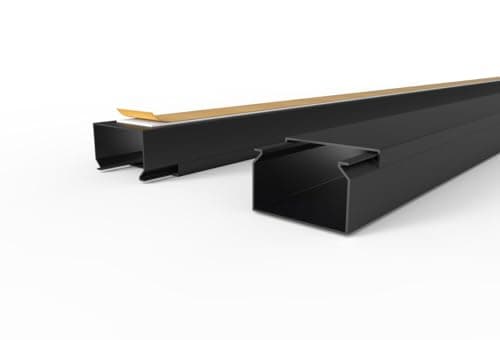 CILSON WDK4025SS 2700270 Lot de 10 goulottes de câbles autocollantes 40 x 25 mm x 10 m Noir – 1 m / 1000 mm – Utilisation polyvalente, volume supplémentaire pour câbles