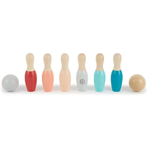 Bieco Mini Jeu de quilles pour Enfants en Bois | env. 10 cm | 8-PLG. Set de Bowling pour Enfants | Jouets d'extérieur | Jeux pour Enfants d'extérieur | Jeux de quilles Bowling Bebe Bowling Enfant