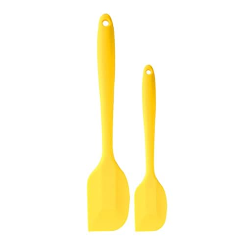 ANGGREK Silicone Spatula Set Long Handle Silicone Scraper for Butter Cake Cooking Tool Kitchenware, Non Stick (Red)
