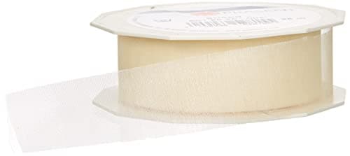C.E. Pattberg SHEER crème Ruban en Organza scintillant et soyeux, Rouleau de 25 m, Largeur 25 mm, Accessoire de Décoration & Bricolage, Ruban Décoratif pour Présents et Table de Fête