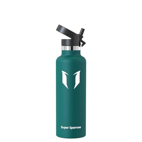Super Sparrow Gourde Isotherme - 18/10 Ultra Léger Bouteille Isotherme - 750ml - Gourde INOX Bouche Standard - Gourde Enfant sans BPA, pour Sport, Voyages, L'école, Bureau, Maison