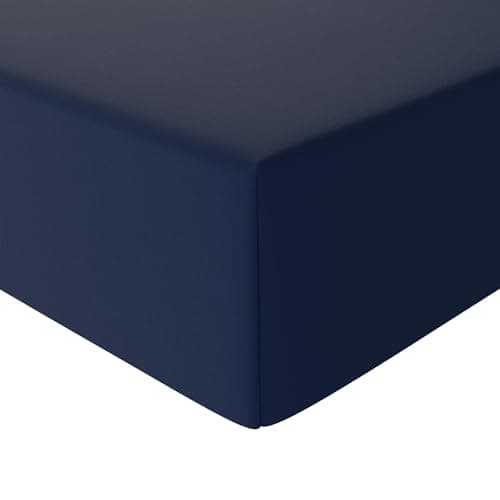 Amazon Basics Drap Housse, 160 x 200 x 30 cm, en Polyester Microfibre pour Matelas Épais jusqu'à 30 cm, Bleu Marine