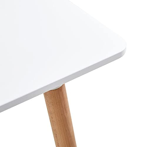 H.J WeDoo Table Salle à Manger Rectangulaire Scandinave Design Bois pour 4 a 6 Personnes Blanche 110 x 70 x74 cm (Table Seulement)