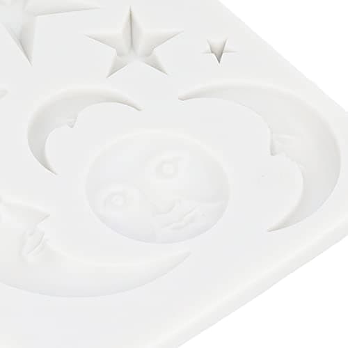 Moules en silicone lune et étoile, Moules à Chocolat en Silicone Antiadhésifs en, Fondant étoile Lune, moule à gâteau en silicone pour fête sur le thème du De Décoration