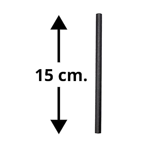 DON PALILLO Lot de 1000 pailles en papier noir pour cocktail. 150 x 8 mm. 100 % biodégradables et compostables. (4)