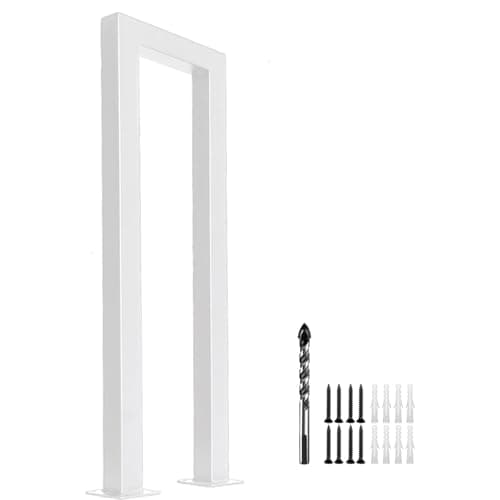 Rampe d'escalier intérieure en forme de U, main courante pour escaliers extérieurs, rambarde escalier intérieur, 35 à 110 cm, garde corps escalier en fer forgé (blanc a, 35 cm)