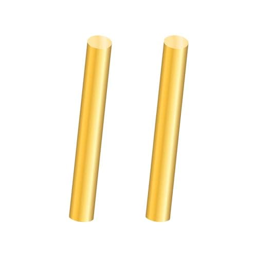 iMeistek Tige en laiton,diamètre 8mm,longueur 100mm,tige ronde solide en laiton pour le tour,le stock de barres,l'artisanat (2PCS)