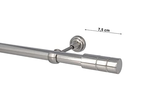 Sento 25mm Kit de Tringle à Rideau Metal, Classic, Acier Inoxydable ILUSION 540 cm (3x180cm)
