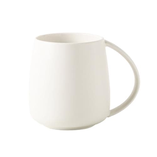 TREEWOO Tasses classiques en céramique de grande capacité 400 ml avec finition mate nordique avec poignée pour la maison, le bureau, hommes et femmes (blanc)