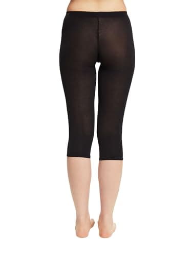 ESPRIT Cotton Capri W Le opaques unis 1 paire, Leggings Femme, Noir Black 3000, 40-42