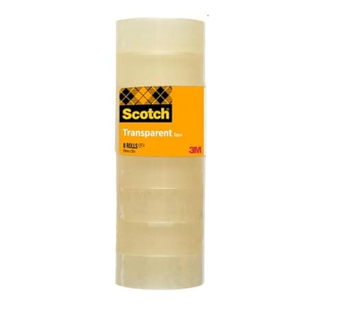 Scotch Ruban Adhésif Transparent 508 - 8 Rouleaux - 19mm x 33m - Ruban Adhésif Transparent à Usage Général pour l'Ecole, la Maison et le Bureau