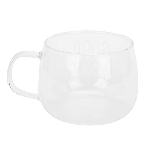 Tasse à lait tasse en verre Borosilicate Transparent avec poignée pour café Cocktail boisson thé maison cuisine fournitures(Lettres blanches)