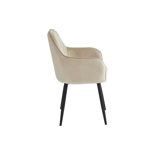 COLENIS® - Melissa - Chaise de Salle à Manger, Moderne, Chaise de Cuisine en Velours et métal Pieds - Lot de 6, Beige
