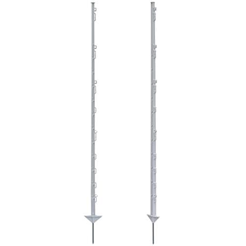 VOSS.farming 20 piquets pour clôture électrique, 150 cm, 14 tenons, Blanc Poteau Stable Robuste Solide