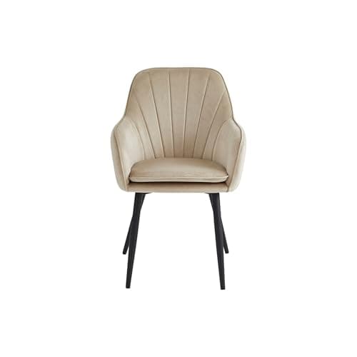 COLENIS® - Melissa - Chaise de Salle à Manger, Moderne, Chaise de Cuisine en Velours et métal Pieds - Lot de 6, Beige