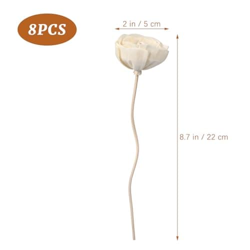 Angoily 8PCS Fleurs de Diffuseur à Roseaux, Diffuseur de Parfum en Rotin, Diffuseur de Fleurs avec Bâtons de Rotin pour Parfum de Pièce Et Décoration de La Maison