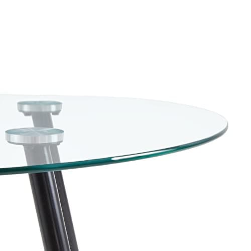 IPOTIUS Table à Manger en Verre Scandinave Table Ronde 80cm pour 2 à 4 Personnes, Pieds en Bois 80x75cm Noir