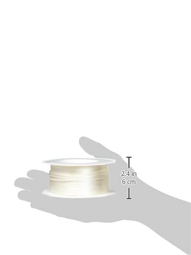 PRÄSENT C.E. Pattberg RHEIN Fil Queue de Rat crème, Bobine de 50 m Cordon Satin pour Bracelet, cordelette Collier, Largeur 3 mm, Emballage Cadeau, Accessoire de décoration