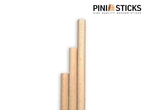 Lot de 50 bâtonnets ronds en bois de hêtre - 6 mm x 40 cm - Pour le travail du bois, la décoration, l'artisanat