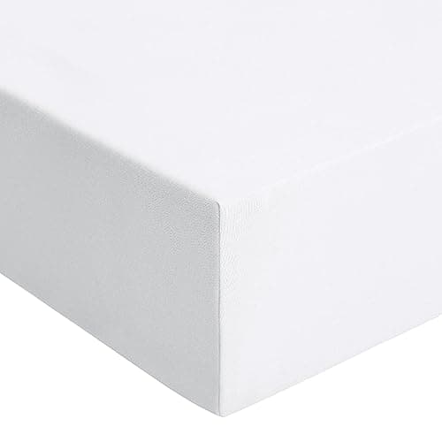 RUIKASI Drap Housse 140x190 Blanc - Drap Housse 140 x 190 Bonnet 30cm Matelas en Microfibre 2 Personnes, Très Doux et Respirant avec Élastique Tout Autour