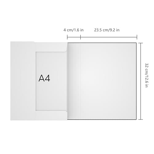 JiaWei Lot de 3 Boîtes de classement avec Couvercle Magnétique, dos de 40 mm, en Carton Extra Fort de 1800 g/m2 avec étiquettes remplaçables pour DIN A4 - Noir
