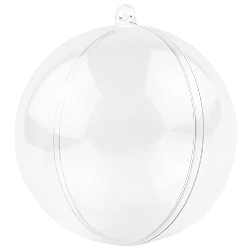 MIKAILE 20 Pièces Boules de Noël Transparentes 8cm, Boules de Noël en Plastique à Remplir, DIY Decoration pour Sapins de Noël