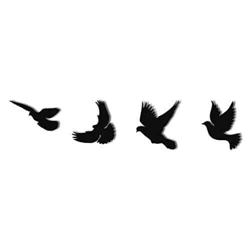 Dekadron Décoration murale en métal Motif oiseaux Art déco Standard noir